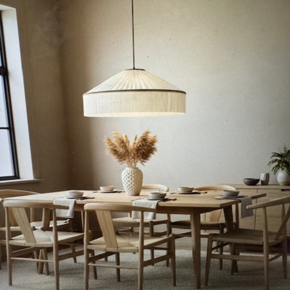 Diosa Fabric Lamp.  Beige - Picture 3 of 4